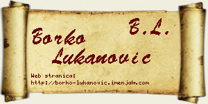Borko Lukanović vizit kartica